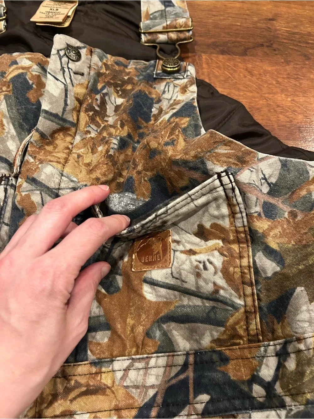 Berne Apparel Camo Insulated Hunting Bib Overalls X-large Short Zip XL Pockets